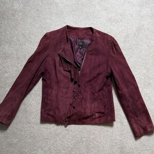 Women's Saks Fith Avenue  suede Burgundy Jacket